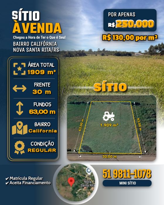 Sítio - Venda - California - Nova Santa Rita - RS